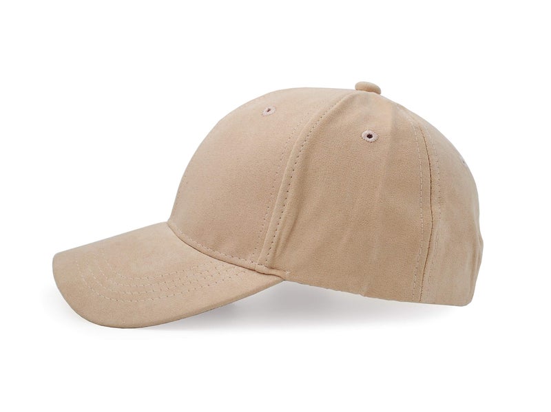UltraKey Suede Baseball Cap, Unisex Faux Suede Leather Classic Adjustable Plain Hat Baseball Cap(Khaki) - Image 3